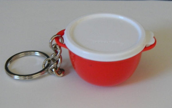 TUPPERWARE 1 Mini RARE RED & WHITE JUMBO THAT'S A BOWL KEY CHAIN KEYCHAIN KEEPER