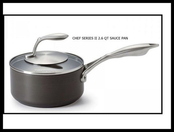 TUPPERWARE CHEF SERIES II COOKWARE 2.6QT SAUCE PAN w/ TEMPERED GLASS