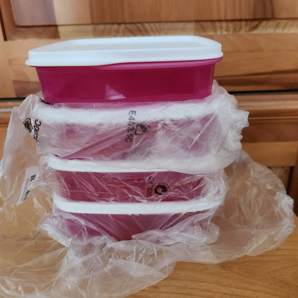 TUPPERWARE 4 SQUARE LUNCH-IT DIVIDED DISH / CONTAINERS / WATERMELON KEEPERS w/ SNOW WHITE SEAL (Copy)