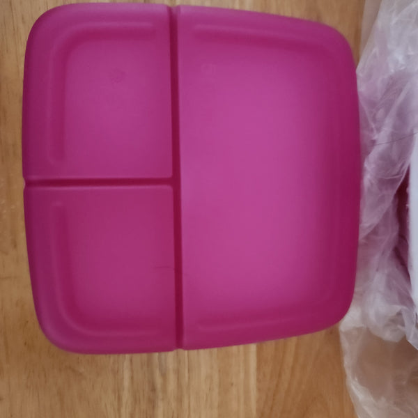 TUPPERWARE 4 SQUARE LUNCH-IT DIVIDED DISH / CONTAINERS / WATERMELON KEEPERS w/ SNOW WHITE SEAL (Copy)
