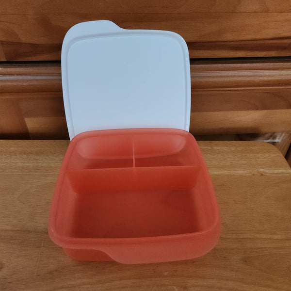 TUPPERWARE 4 SQUARE LUNCH-IT DIVIDED DISH / CONTAINERS / WATERMELON KEEPERS w/ SNOW WHITE SEAL (Copy)