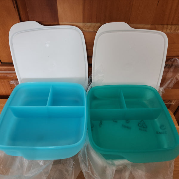 TUPPERWARE 4 SQUARE LUNCH-IT DIVIDED DISH / CONTAINERS / WATERMELON KEEPERS w/ SNOW WHITE SEAL (Copy)