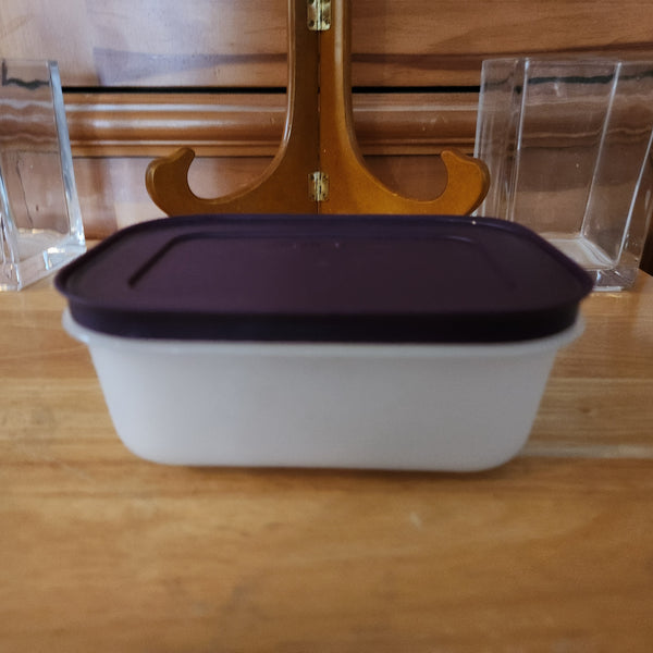 TUPPERWARE FREEZER MATES PLUS SNOWFLAKE STORAGE CONTAINER SMALL DEEP PURPLE SEAL 4.75-C