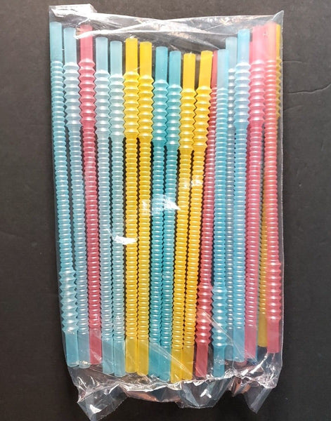 Tupperware LOT 10 COLORED BENDABLE REUSABLE WHISTLE STRAWS MULTI COLORED