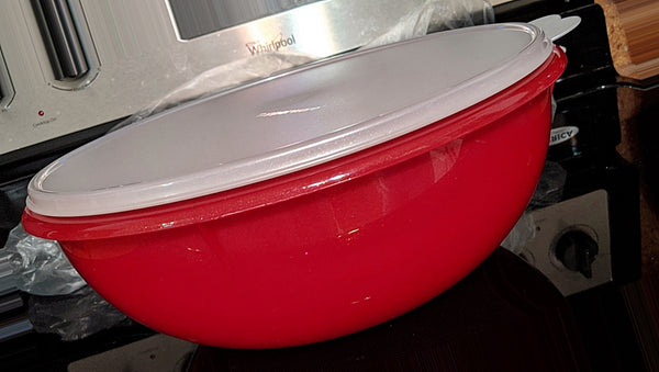TUPPERWARE FIX N MIX 26-c EXTRA LARGE MIXING SERVING STARLIGHT SPARKLE BOWL W/ PEARL SEAL - Plastic Glass and Wax ~ PGW