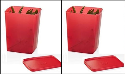 TUPPERWARE FREEZE-IT 2 SQUARE ROUND DEEP FREEZER STORAGE CONTAINERS 6-c RASPBERRY