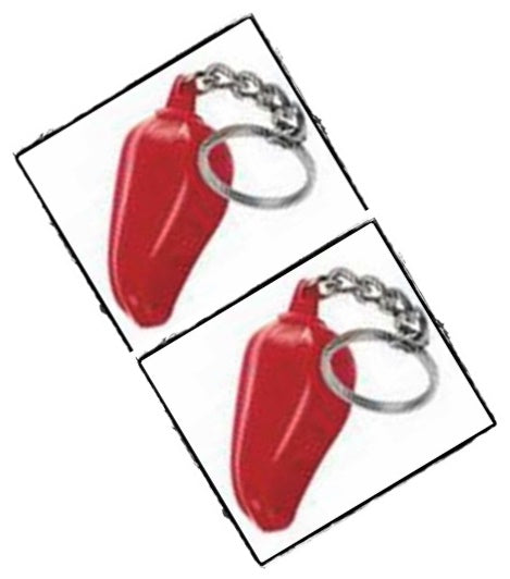 TUPPERWARE 4 Mini RARE OVERSIZED CHILI RED PEPPER KeyChains BRIGHT RED