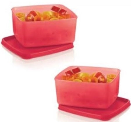 TUPPERWARE FREEZE-IT ONE (1) SQUARE ROUND DEEP FREEZER STORAGE CONTAINER 6-c RASPBERRY