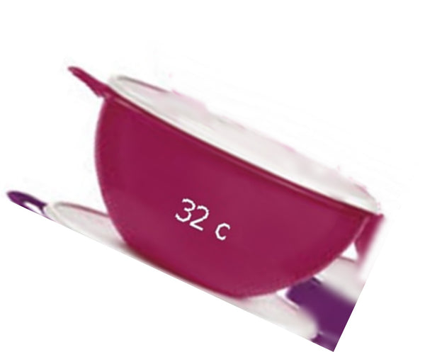 TUPPERWARE 32-C THATS A BOWL PINK PUNCH SUGAR / SNOW WHITE TABBED SEAL - Plastic Glass and Wax ~ PGW