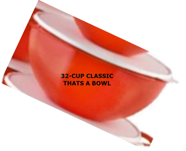 TUPPERWARE 32-C THATS A BOWL PINK PUNCH SUGAR / SNOW WHITE TABBED SEAL - Plastic Glass and Wax ~ PGW