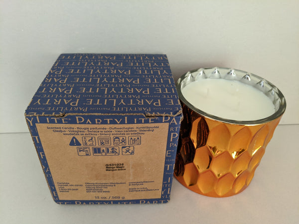 PartyLite BESTBURN LARGE PUMPKIN Glass Jar Candle APPLE ORCHARD RED RARE