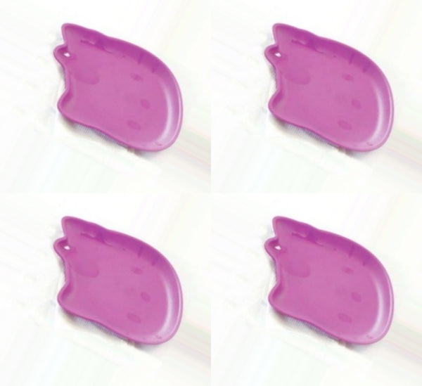 Tupperware 4 HELLO KITTY NOVELTY EMBOSSED MICROWAVE PLATES 4 PURPLE NEW - Plastic Glass and Wax ~ PGW
