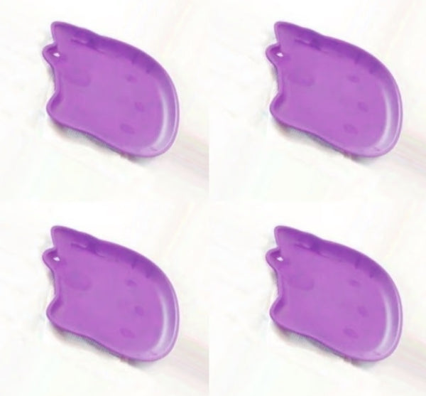 Tupperware 4 HELLO KITTY NOVELTY EMBOSSED MICROWAVE PLATES 4 PURPLE NEW - Plastic Glass and Wax ~ PGW