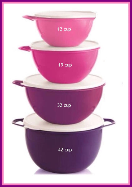 TUPPERWARE 19-C THATS A BOWL MEDIUM LIGHT BABY BLUE WHITE TABBED SEAL - Plastic Glass and Wax ~ PGW