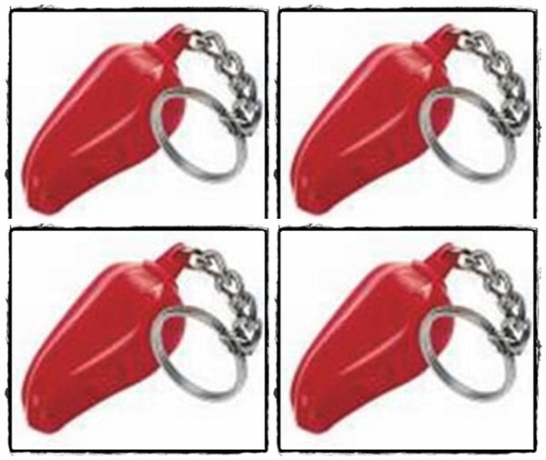 TUPPERWARE 4 Mini RARE OVERSIZED CHILI RED PEPPER KeyChains BRIGHT RED