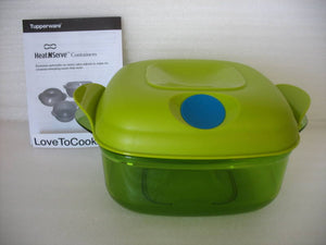 Tupperware ONE (1) MICROWAVE VENT N SERVE 5-c / 1.2 L SQUARE CONTAINER GREEN APPLE