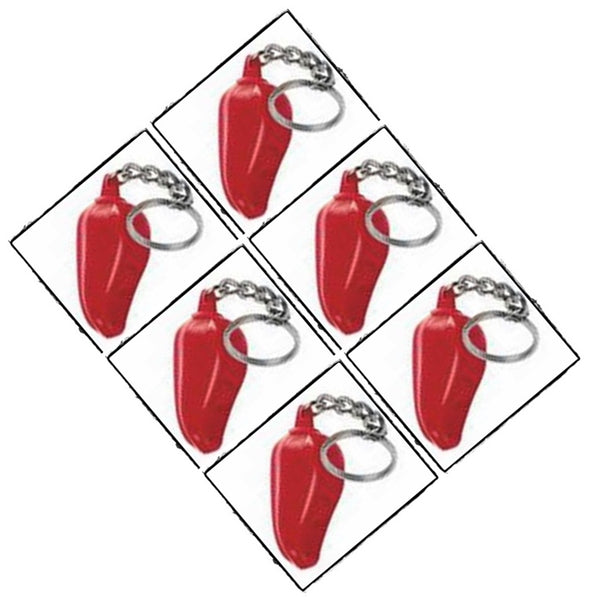 TUPPERWARE 4 Mini RARE OVERSIZED CHILI RED PEPPER KeyChains BRIGHT RED