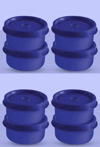 TUPPERWARE 8 TUPPER SMIDGET PILL KEEPER 1-OZ SMIDGETS BLUE BASE & SEALS