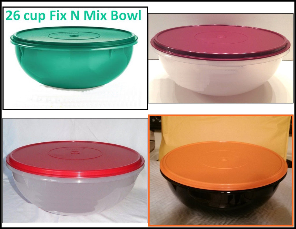 New TUPPERWARE Large 12 Cup Sheer Mixing Bowl #272 with Red Lid