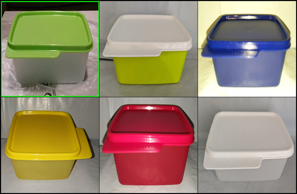 TUPPERWARE FIVE 5-c KEEP TABS STORAGE KEEPER CONTAINER SET w/ TABBED SEALS