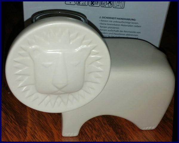 Partylite Jonathan Adler Ceramic Bisque White ZEBRA TEALIGHT Candle Holder NIB