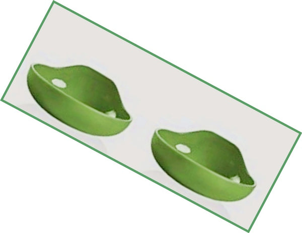 TUPPERWARE MICROWAVE 2 ROUND MARGARITA POACHED / PATTIE EGG MAKER INSERTS NEW - Plastic Glass and Wax ~ PGW