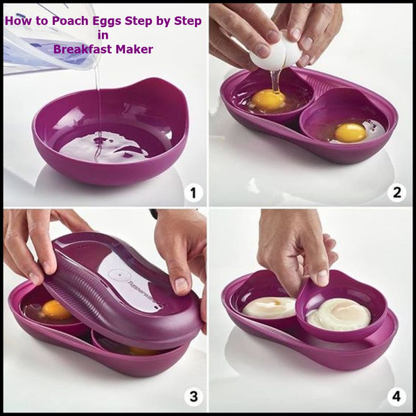 TUPPERWARE MICROWAVE 2 ROUND MARGARITA POACHED / PATTIE EGG MAKER INSERTS NEW - Plastic Glass and Wax ~ PGW