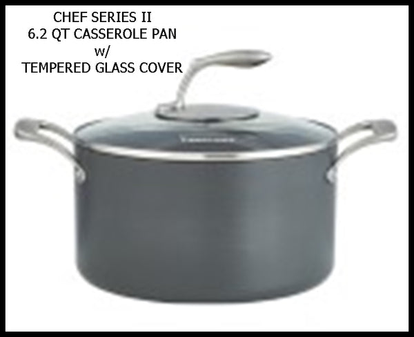 TUPPERWARE CHEF SERIES II COOKWARE 2.6QT SAUCE PAN w/ TEMPERED GLASS