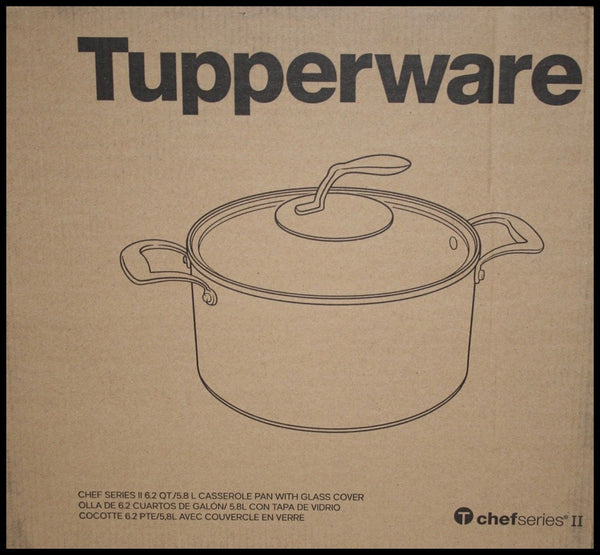 TUPPERWARE CHEF SERIES II COOKWARE 2.6QT SAUCE PAN w/ TEMPERED GLASS