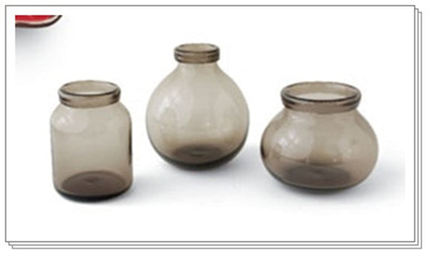 Southern Living at HOME WH DEMIBOTTLE TRIO GLASS APOTHECARY STYLE VASE SET NIB - Plastic Glass and Wax ~ PGW