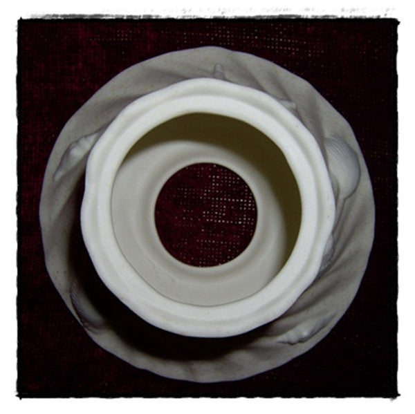 YANKEE SANDSTONE SEA SHELL SAND LARGE CERAMIC JAR CANDLE SHADE TOPPER