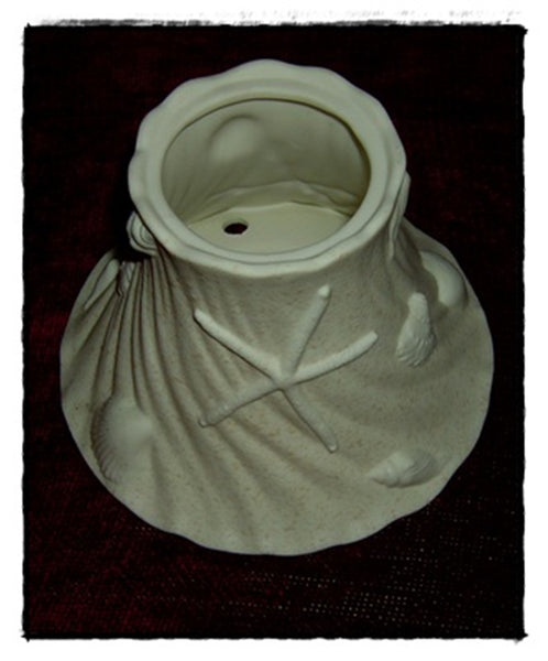 YANKEE SANDSTONE SEA SHELL SAND LARGE CERAMIC JAR CANDLE SHADE TOPPER