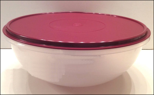 TUPPERWARE FIX N MIX 26-c EXTRA LARGE MIXING SERVING STARLIGHT SPARKLE RED BOWL W/ SEAL - Plastic Glass and Wax