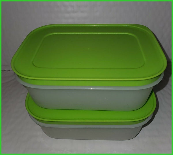 TUPPERWARE 2 FREEZER MATES PLUS SNOWFLAKE FREEZE-IT STORAGE CONTAINERS SMALL SHALLOW 450mL