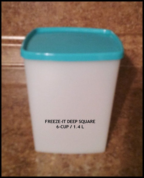 TUPPERWARE FREEZE-IT 2 SQUARE ROUND DEEP FREEZER STORAGE CONTAINERS 6-c RASPBERRY