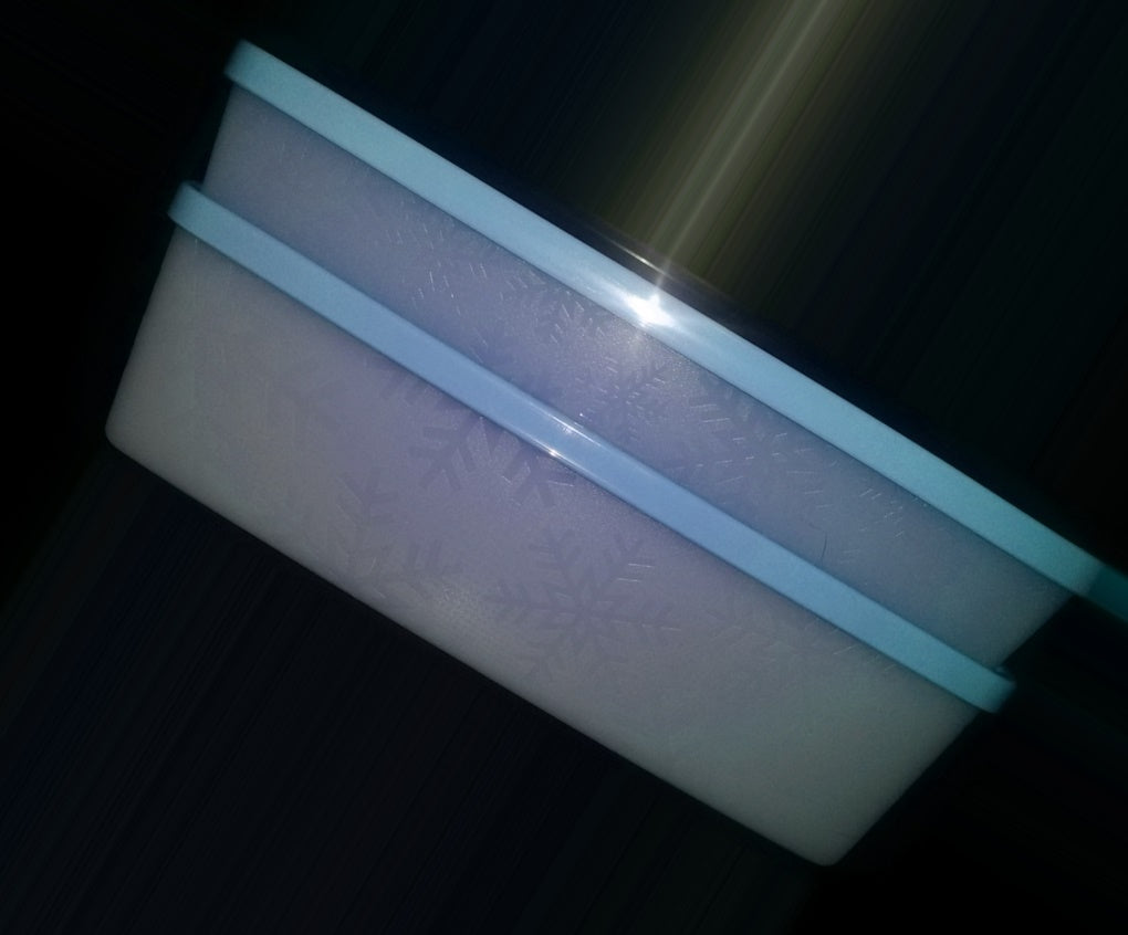 TUPPERWARE FREEZE-IT TWO (2) MEDIUM RECTANGLE FREEZER STORAGE CONTAINERS 2.5-c & 5-c Light Blues