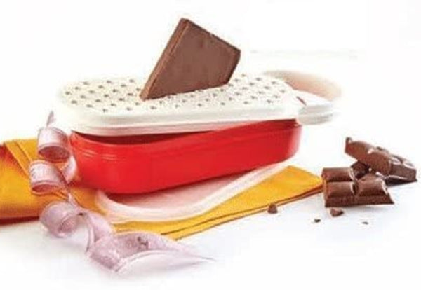 Tupperware 3 Pc HANDY GRATER & OVAL STORAGE KEEPER RED / BEIGE / SHEER NEW