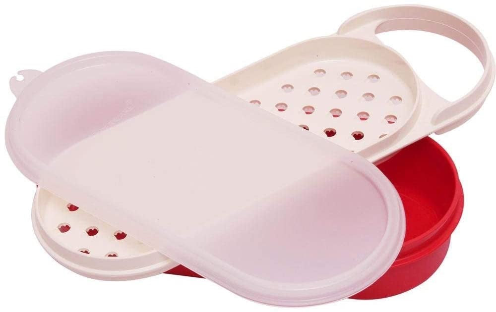 Tupperware 3 Pc HANDY GRATER & OVAL STORAGE KEEPER RED / BEIGE / SHEER NEW