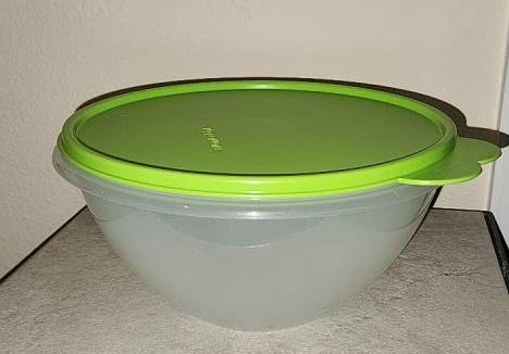 TUPPERWARE ONE 7.75-cup Wonderlier SHEER Nesting Mixing Bowl w/ Tabbed Seals - Plastic Glass and Wax ~ PGW
