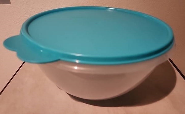 TUPPERWARE ONE 7.75-cup Wonderlier SHEER Nesting Mixing Bowl w/ Tabbed Seals - Plastic Glass and Wax ~ PGW