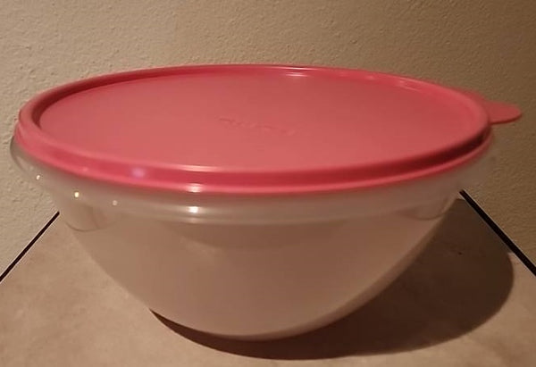 TUPPERWARE ONE 7.75-cup Wonderlier SHEER Nesting Mixing Bowl w/ Tabbed Seals - Plastic Glass and Wax ~ PGW