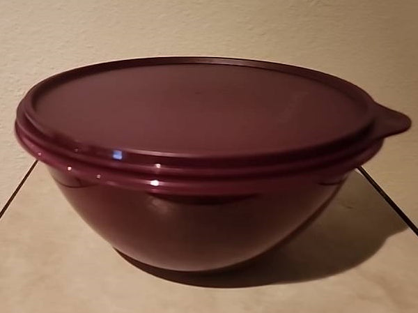 TUPPERWARE ONE 7.75-cup Wonderlier SHEER Nesting Mixing Bowl w/ Tabbed Seals - Plastic Glass and Wax ~ PGW