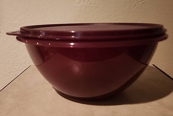 TUPPERWARE ONE 7.75-cup Wonderlier SHEER Nesting Mixing Bowl w/ Tabbed Seals - Plastic Glass and Wax ~ PGW