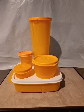 Tupperware 5pc Lunch-It Divided Dish 16-oz Tumbler Snack Cup Mini Midget & Smidget