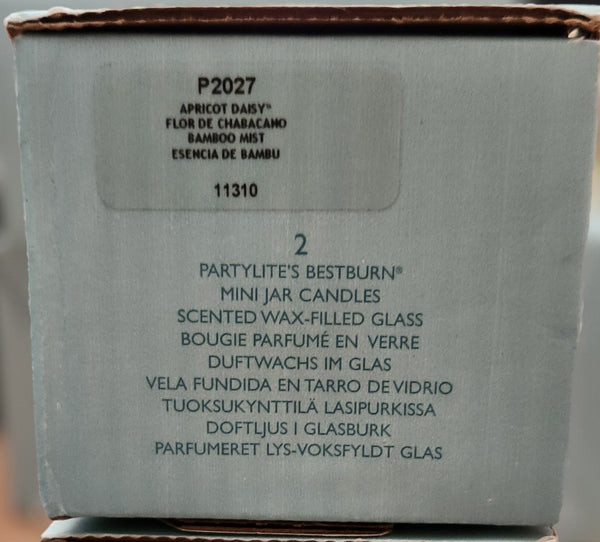 PartyLite BESTBURN BOX SET OF 2 MINI BARREL Jar Candles TWO SUGAR PLUM FAIRIES