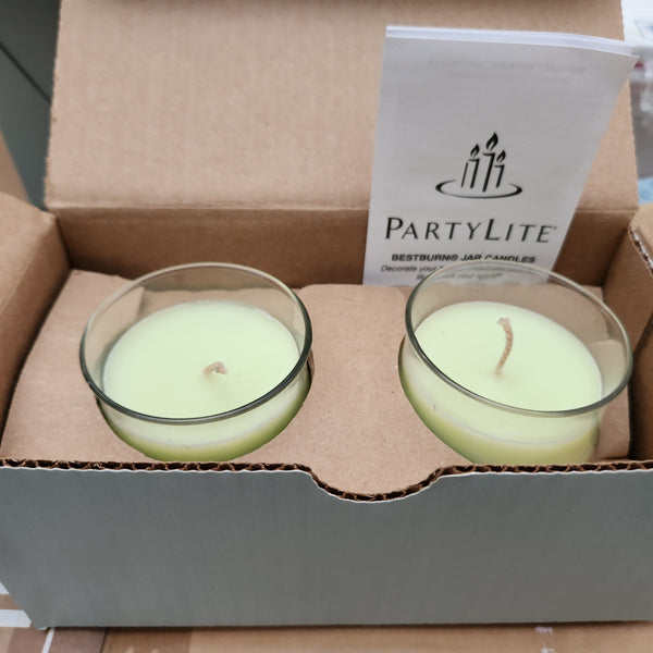 PartyLite BESTBURN BOX SET OF 2 MINI BARREL Jar Candles TWO SUGAR PLUM FAIRIES