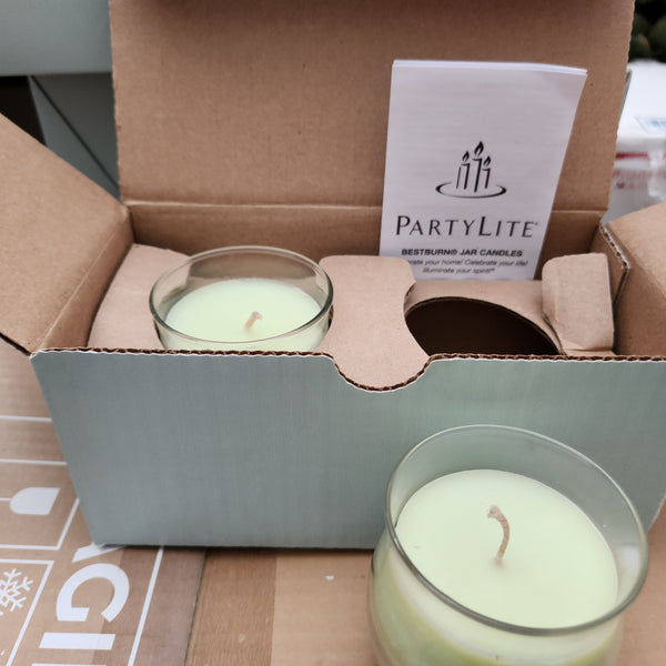 PartyLite BESTBURN BOX SET OF 2 MINI BARREL Jar Candles TWO SUGAR PLUM FAIRIES