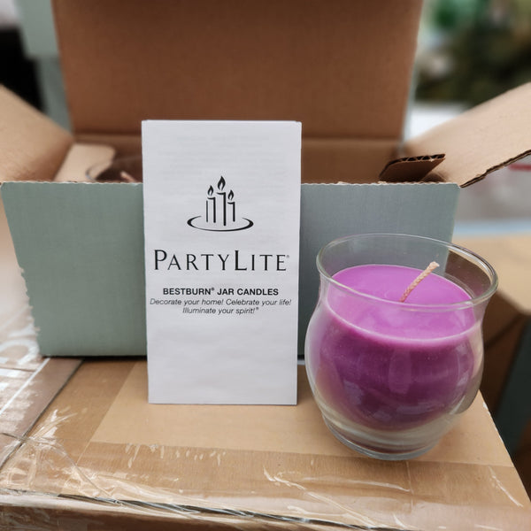 PartyLite BESTBURN BOX SET OF 2 MINI BARREL Jar Candles TWO SUGAR PLUM FAIRIES