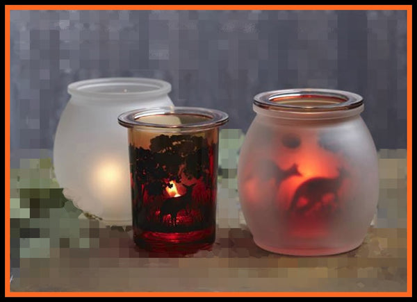 PartyLite OUTBACK 2-Pc GLOBE-LIKE VOTIVE TEALIGHT CANDLE HOLDER