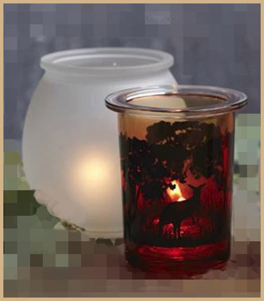 PartyLite OUTBACK 2-Pc GLOBE-LIKE VOTIVE TEALIGHT CANDLE HOLDER